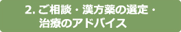 2.ご相談・漢方薬の選定・治療のアドバイス